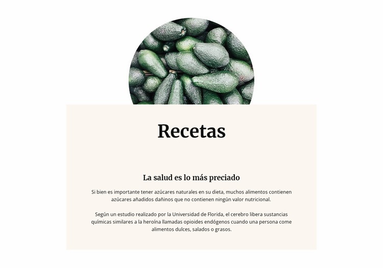 El aguacate es el rey de las vitaminas Plantilla HTML5