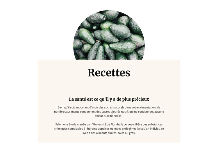 L'avocat est le roi des vitamines Modèles de constructeur de sites Web