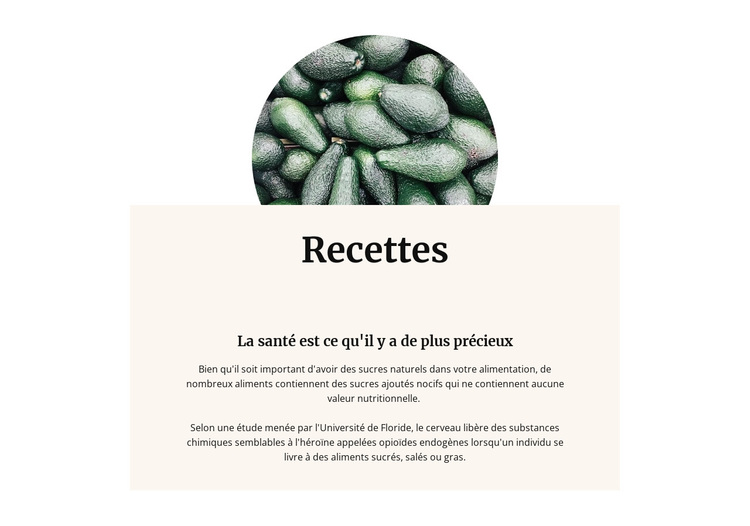 L'avocat est le roi des vitamines Thème WordPress