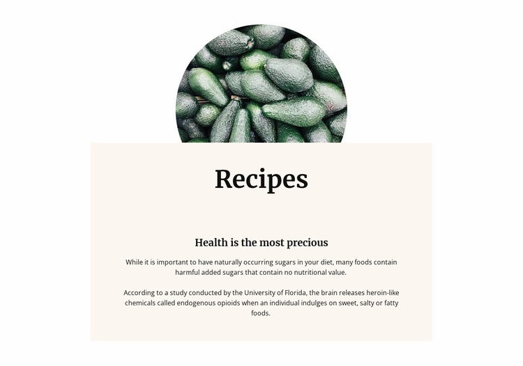 Avocado is the king of vitamins Homepage Design