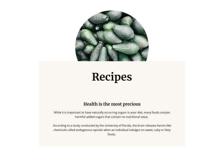 Avocado is the king of vitamins HTML Template