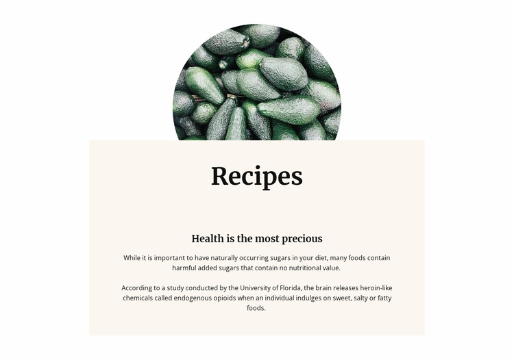 Avocado is the king of vitamins Html Website Builder