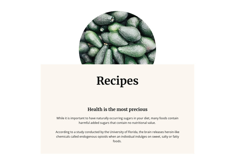 Avocado is the king of vitamins HTML5 Template