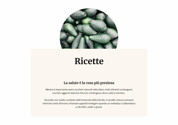 L'avocado è il re delle vitamine Mockup del sito web