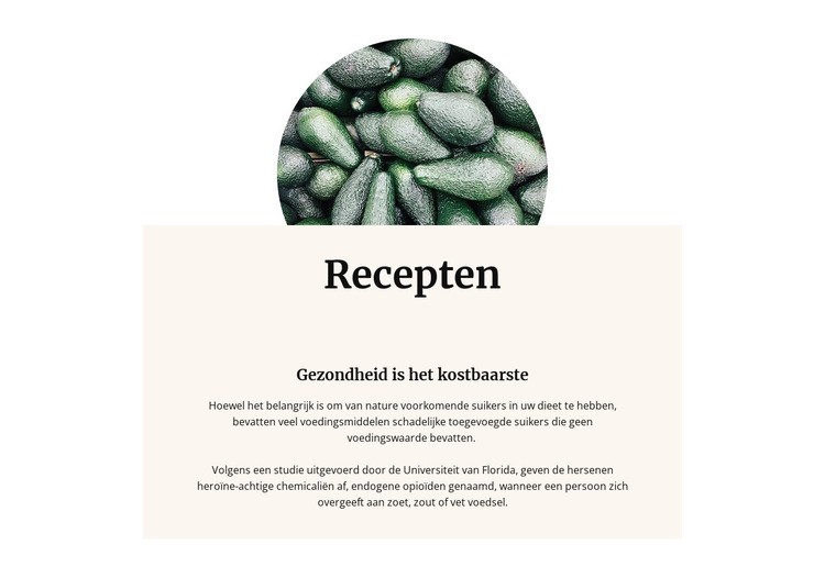 Avocado is de koning van vitamines Website mockup