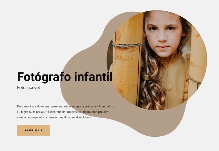 Fotografia infantil Maquete do site