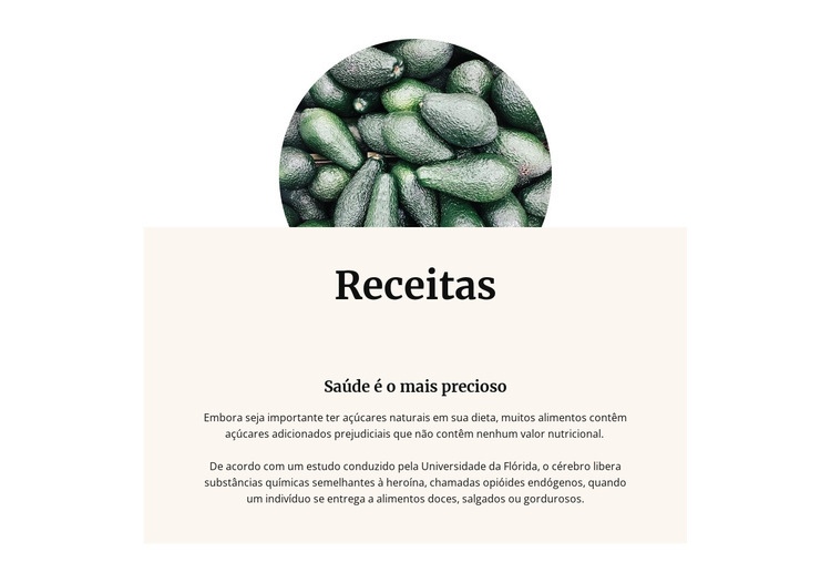 O abacate é o rei das vitaminas Modelo HTML5