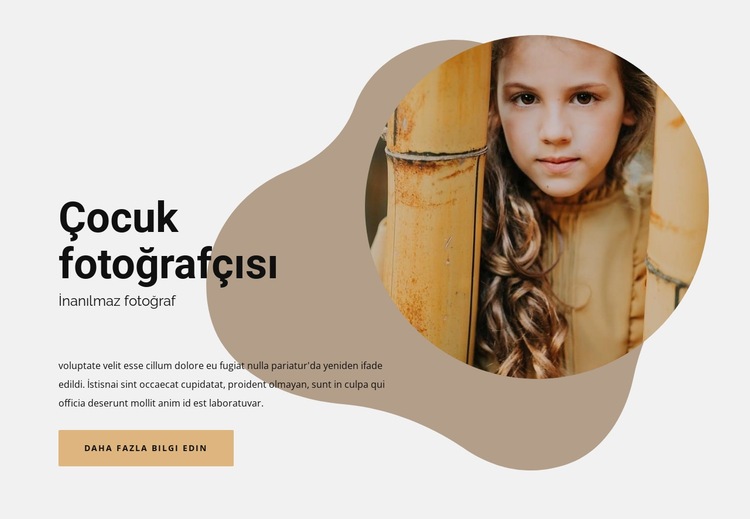 Çocuk fotoğrafçılığı Web sitesi tasarımı