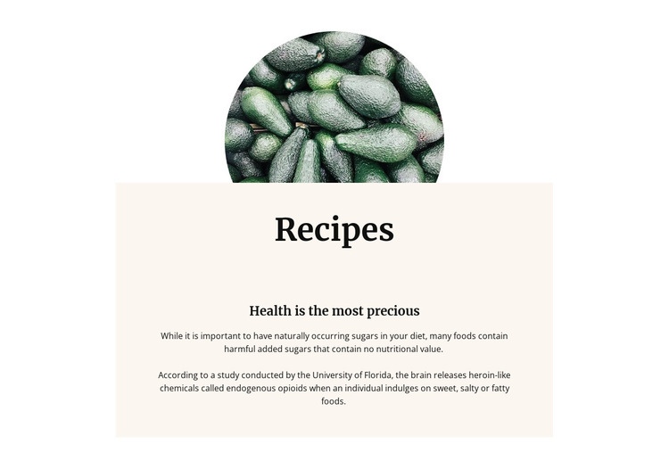 Avocado is the king of vitamins Web Page Design