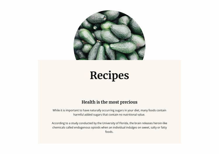 Avocado is the king of vitamins Website Mockup