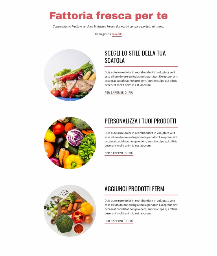 Prodotti agricoli Modelli di Website Builder