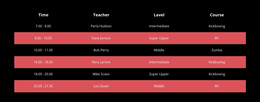 Color Table On Dark Background