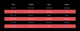 Color Table On Dark Background