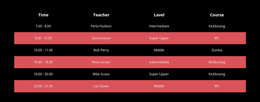 Color Table On Dark Background