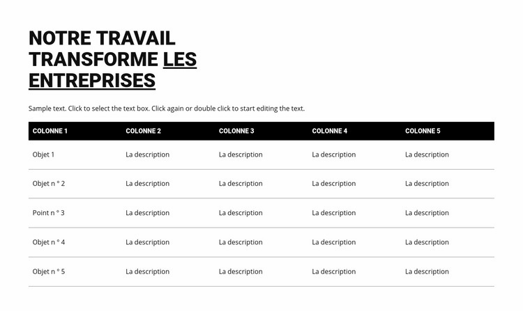 Table classique Conception de site Web