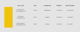 Créateur De Site Web Génial Pour Table Avec Rangée De Couleurs