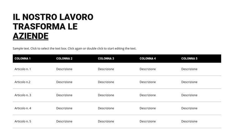 Tavolo classico Modelli di Website Builder