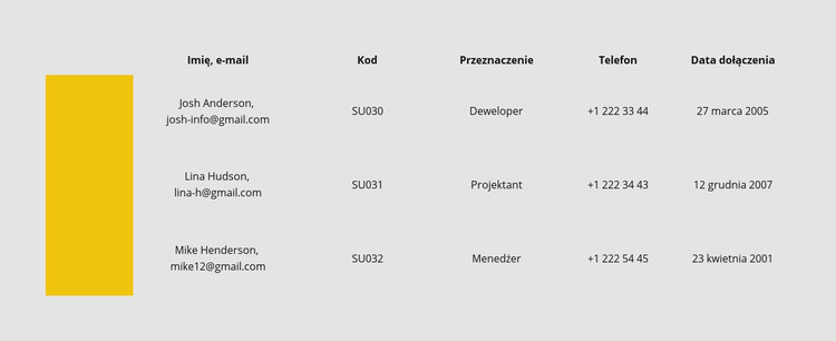 Stół z rzędem kolorów Szablon Joomla