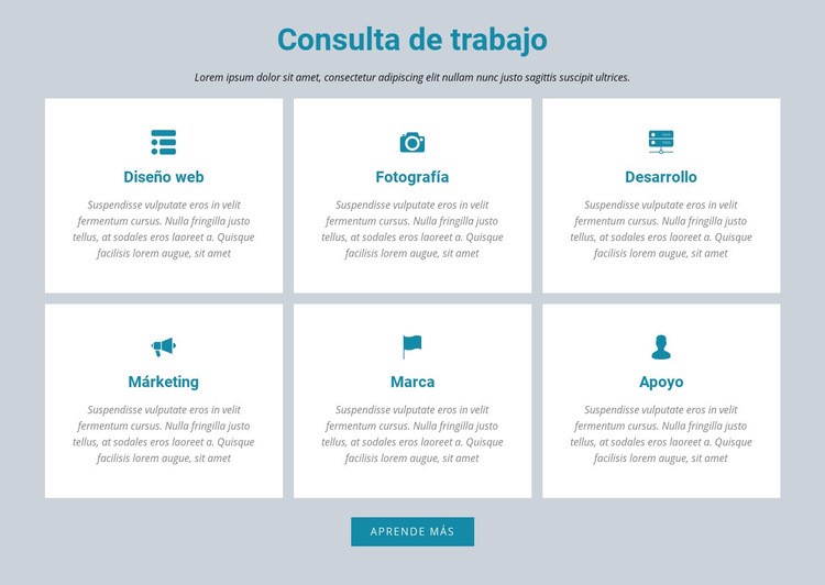 Consulta de trabajo Plantillas de creación de sitios web