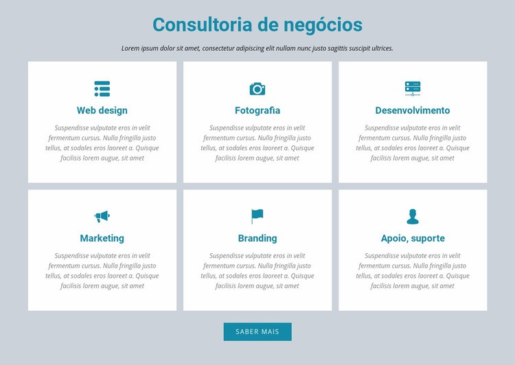 Consultoria de negócios Design do site