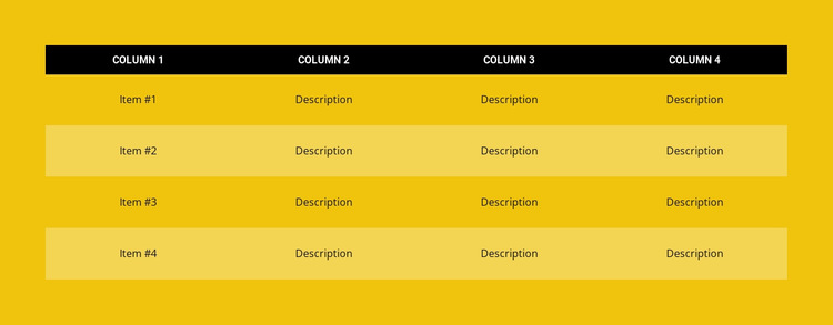 Color table HTML5 Template