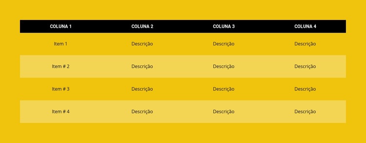 Tabela de cores Construtor de sites HTML