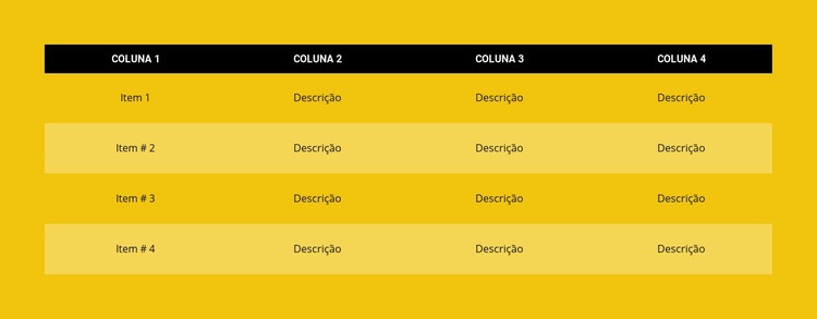 Tabela de cores Modelos de construtor de sites