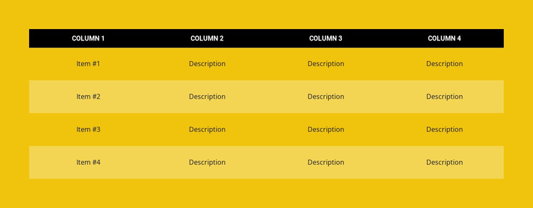 Color table Template
