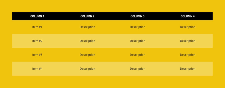 Color table Website Template