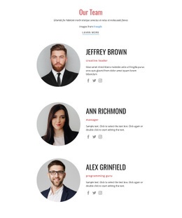 Our team of competent experienced employees - Html Code Example by Nicepage