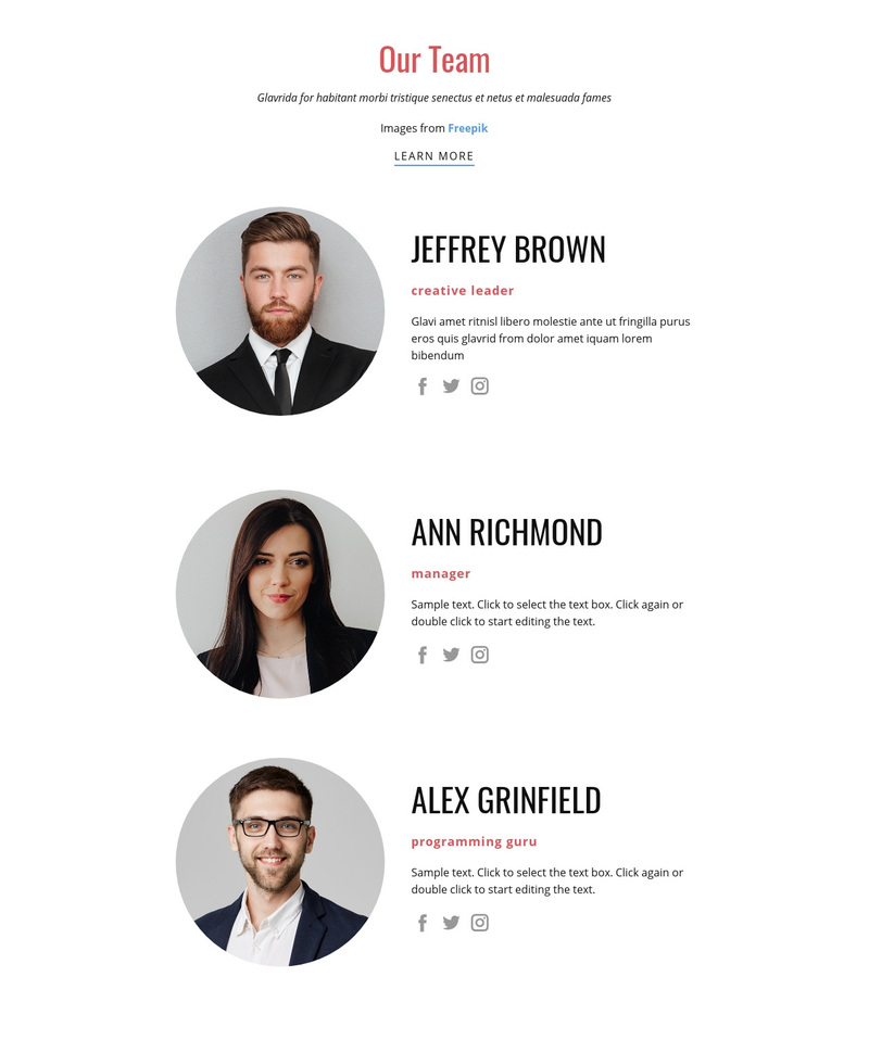 Our team of competent experienced employees Squarespace Template Alternative