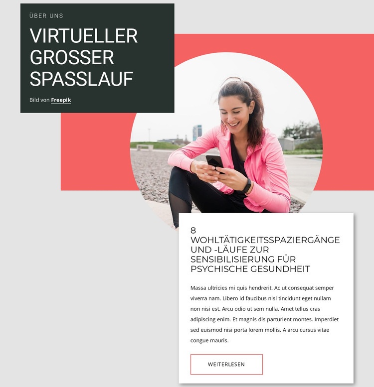 Spazieren und laufen Website design