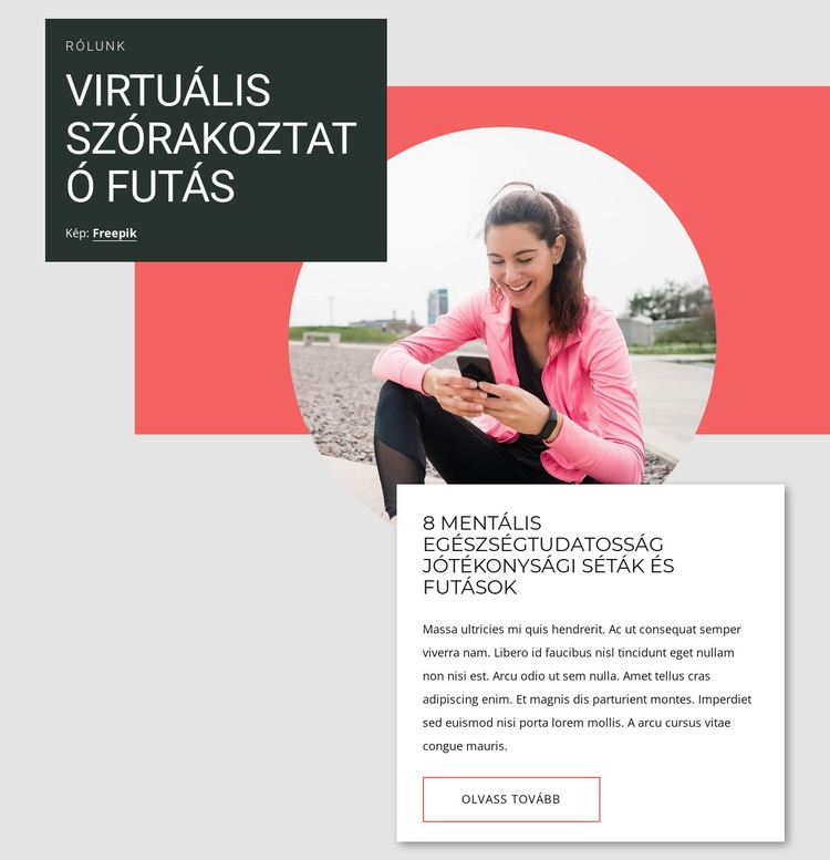 Sétál és fut Weboldal tervezés