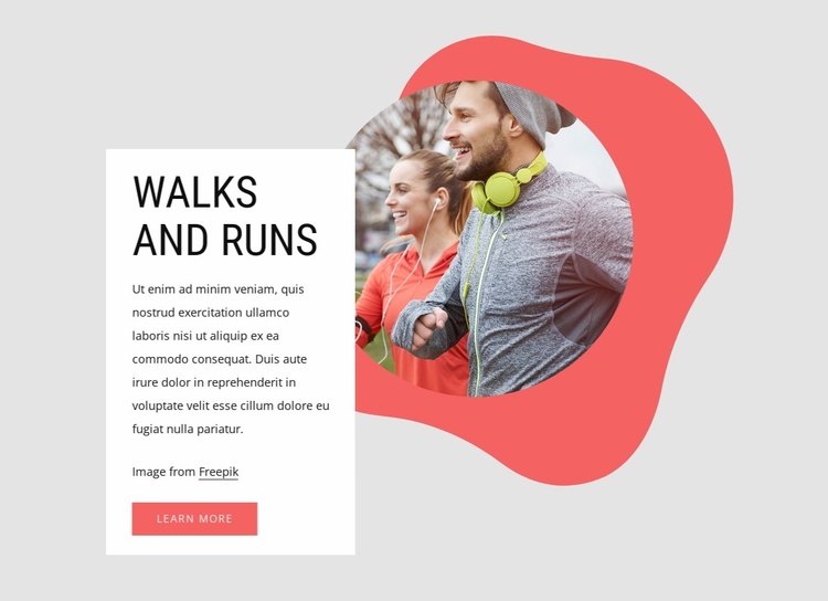 Walking to running ratios eCommerce Template