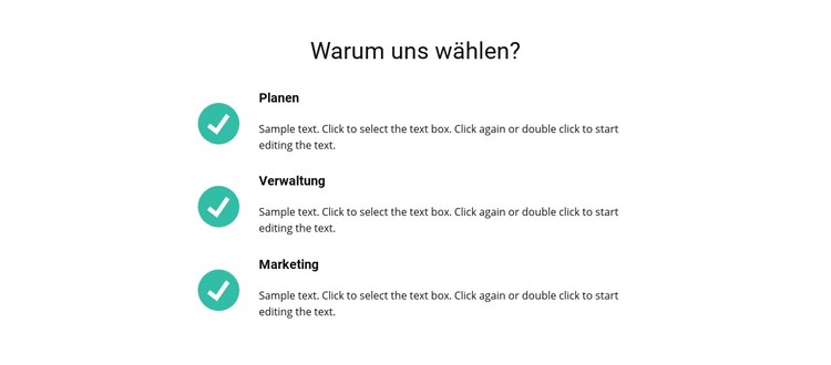 Liste der Vorteile CSS-Vorlage