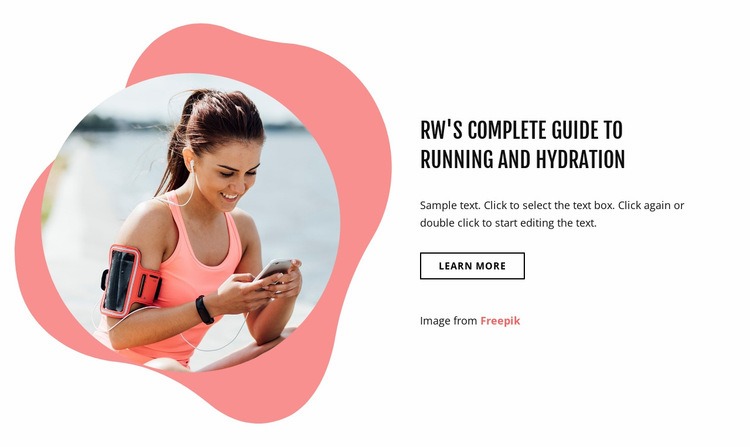Running and hydration Homepage Design