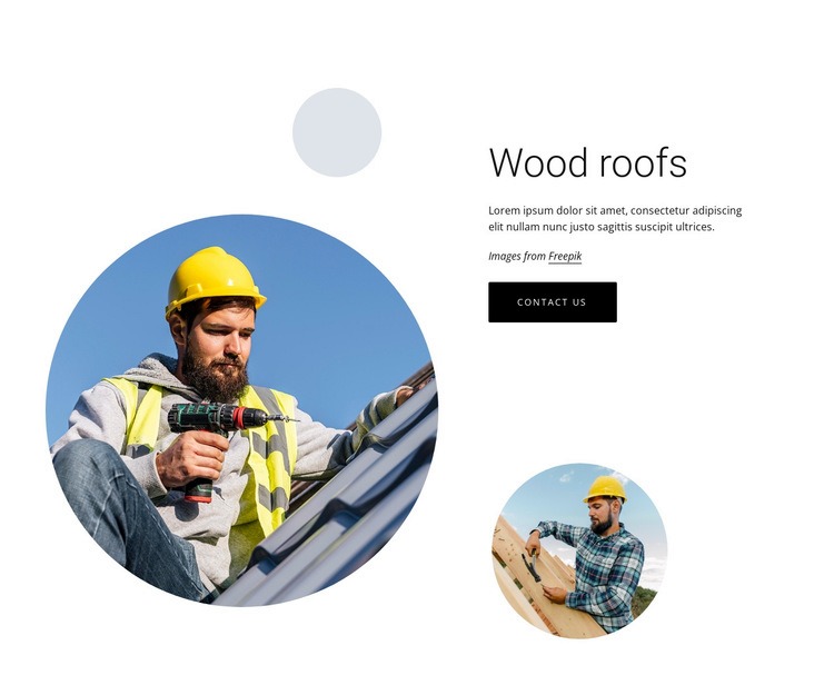 Wood roofs Homepage Design