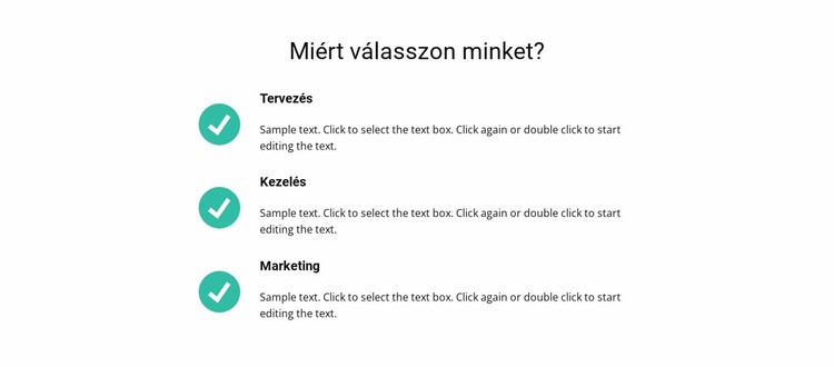 Előnyök listája WordPress Téma