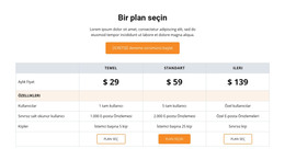 Bir Plan Seçin - HTML Sayfası Şablonu