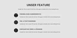 CSS-Rastervorlagenspalte Für Funktionsliste