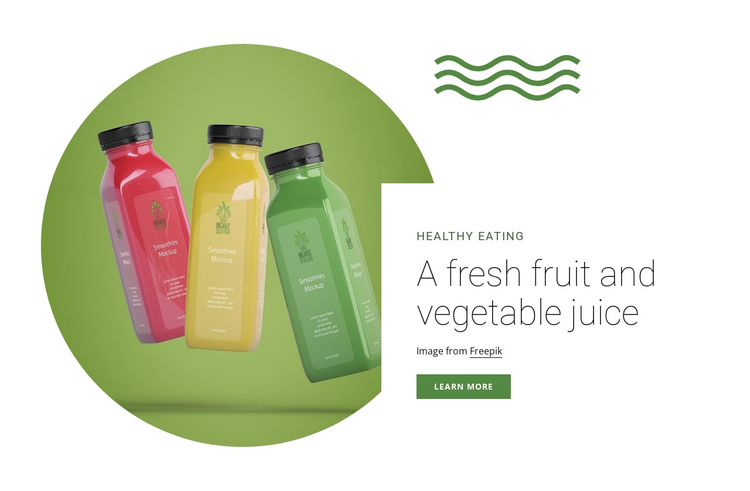 Fresh fruit juice One Page Template