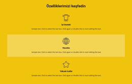 Özellikler Listesi - Bir Sayfalık Şablon