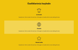 Özellikler Listesi - Web Sayfası Şablonu