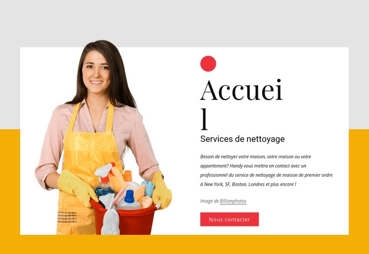 Service de ménage écologique à domicile Créateur de site Web HTML