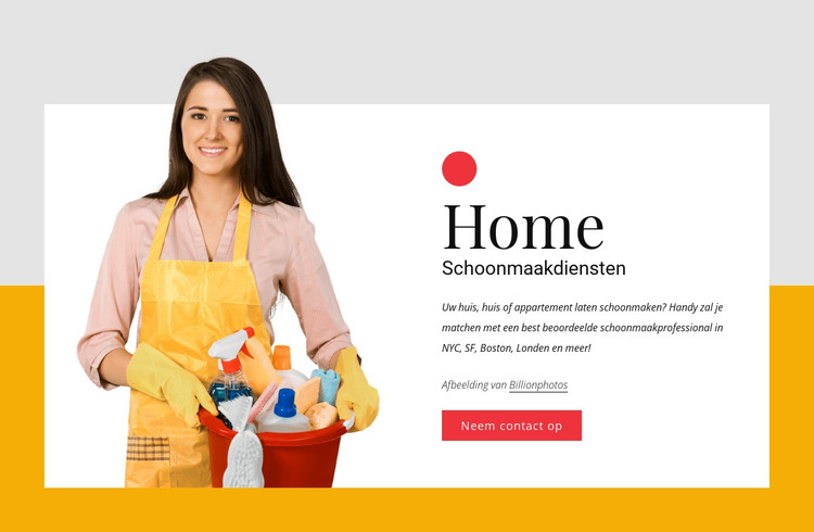 Milieuvriendelijke schoonmaakservice voor thuis HTML-sjabloon