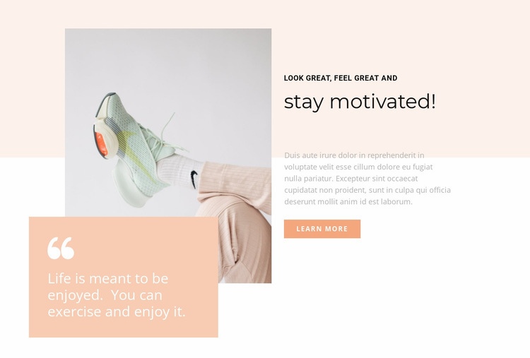 Sport starts with style Squarespace Template Alternative