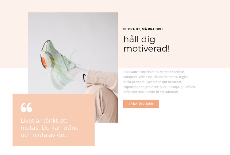 Sport börjar med stil Hemsidedesign