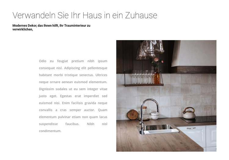 Gemütliches Küchendesign Website-Vorlage