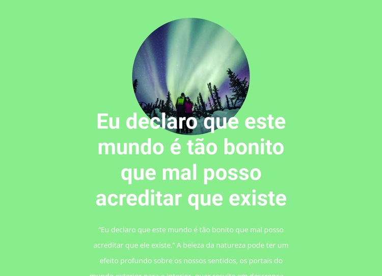 A beleza da aurora boreal Landing Page