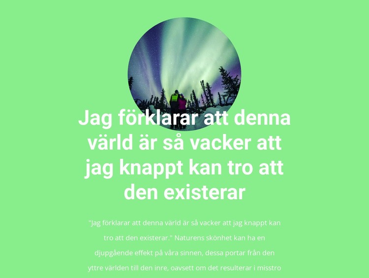 Skönheten i norrskenet HTML-mall